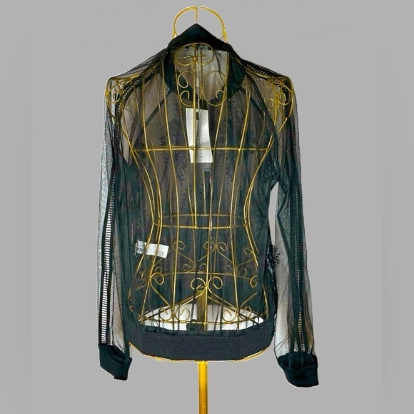 NWT Revolve Endless Rose Lace Mesh Black Bomber Jacket, Zipper, Sizes XS & S - Picture 6 of 16